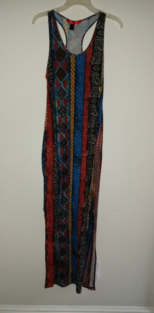 Hot kiss Large tribal print maxi dress